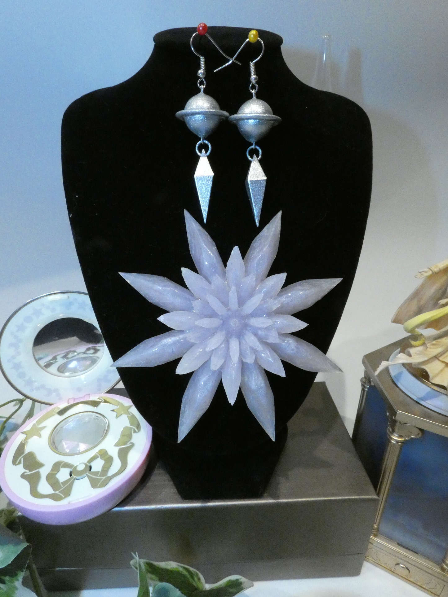 Replica Sailor Saturn Crystal Brooch Earrings