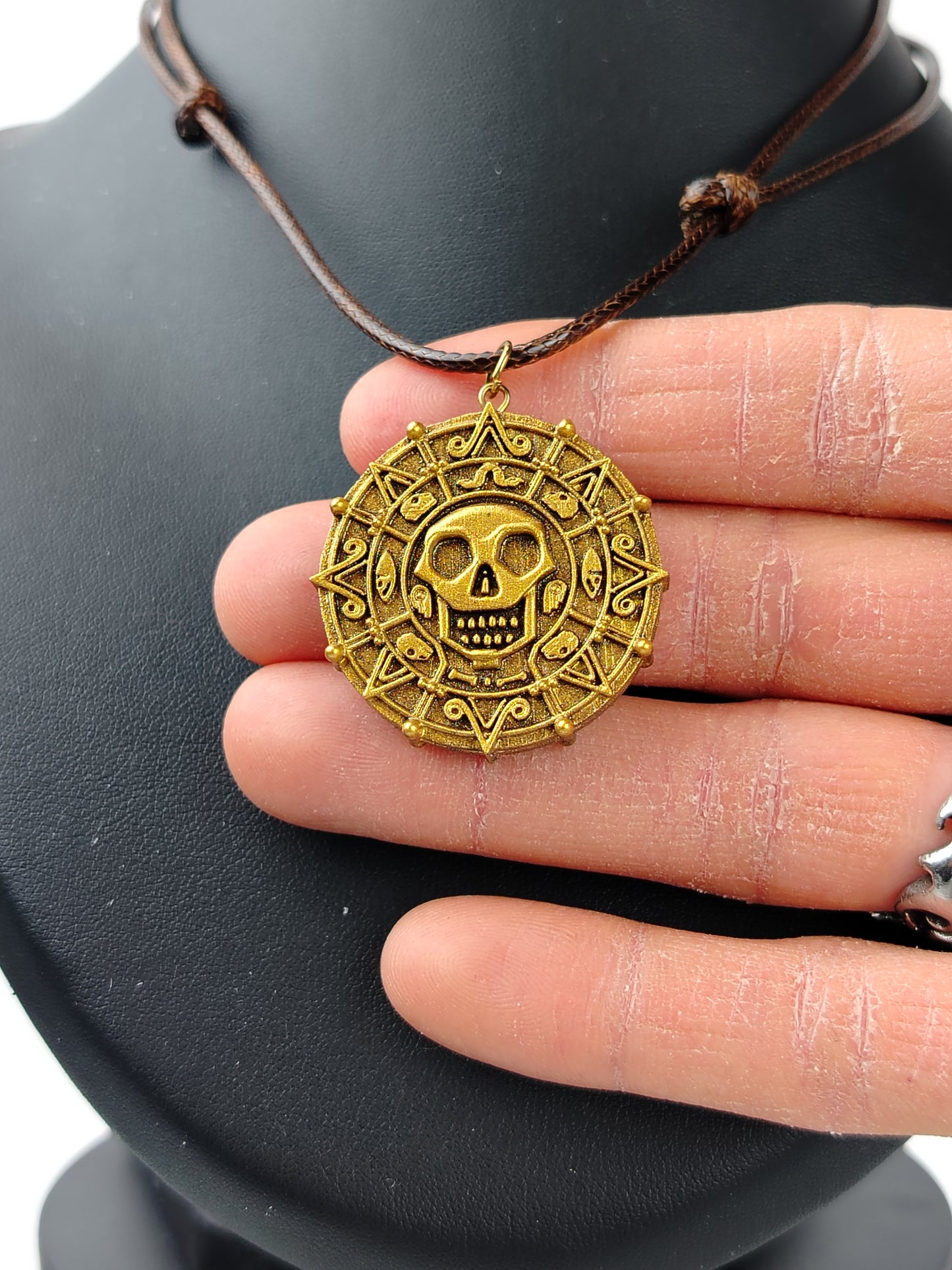 Pirates Caribbean Pendant Replica Gold Aztec Coin